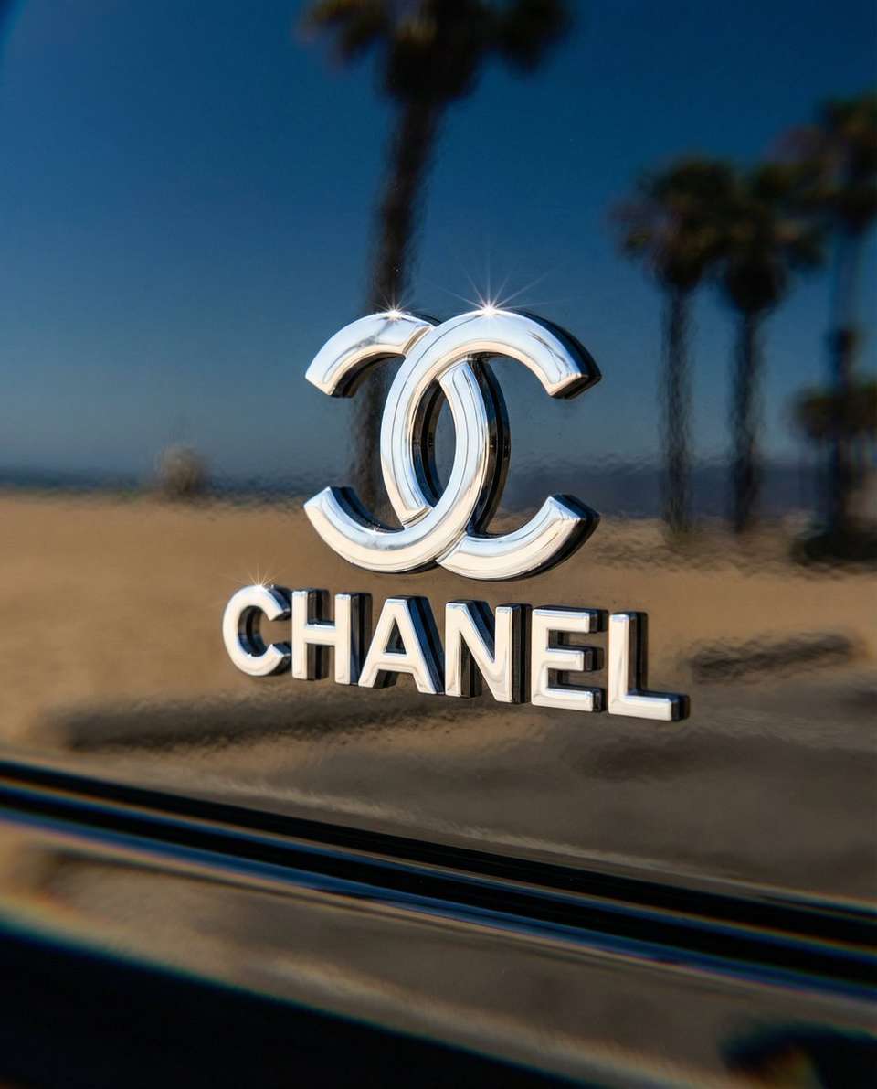 Chanel logo as 3D car emblem