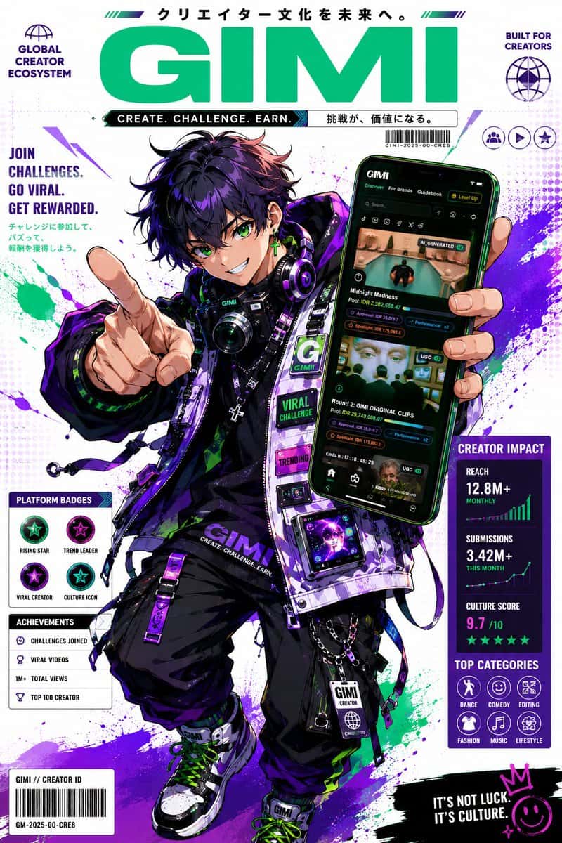 "Ultra-detailed anime brand mascot poster, manga-style linework, 
cel-shaded anime rendering with purple neon glow panels, hypebeast 
streetwear techwear, highly stylized, artstation quality,

full-body original mascot character for Polygon (MATIC), structured 
techwear hoodie in deep purple with magenta edge-lit panels, 
MATIC polygon logo embossed on chest, fingerless gloves with hex-pattern 
knuckles, utility belt with data chip pouches, boots with magenta 
neon sole, one hand extended projecting a glowing polygon wireframe shield,
purple energy crystal floating in orbit around character,

deep dark purple-to-black gradient poster background, bold magenta, 
electric violet, and white graphic accents, blockchain hex grid overlay pattern,

POLYGON MATIC title in bold magenta gradient sans-serif with glow,
Japanese sub-header 「レイヤー2の守護者」(Layer 2 Guardian),
promotional side panels: THROUGHPUT / GAS SAVINGS / VALIDATORS / 
FINALITY TIME, genesis node badge stamp, barcode at bottom, 
magenta and violet paint splashes, holographic foil overlay texture,

commercial L2 blockchain branding meets anime editorial, 
deep purple-magenta color blocking, electric rim lighting from below, 
ultra sharp details, shield-bearer guardian composition, 
Ethereum scaling guardian energy,

vertical format, premium anime key visual,
no watermark, no logo outside intended design,
no text overlay outside intended layout"
